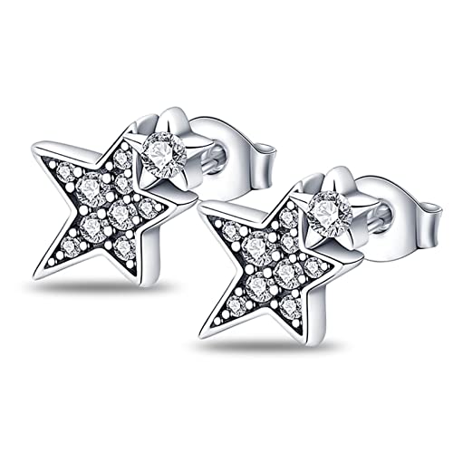 Boucle d'oreille argent 925 clou étoile anti irritation oreille sensible