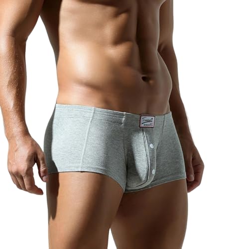Men's Soft Boxers with Button - Breathable and Comfortable Pure Color Underwear for Daily Wear4