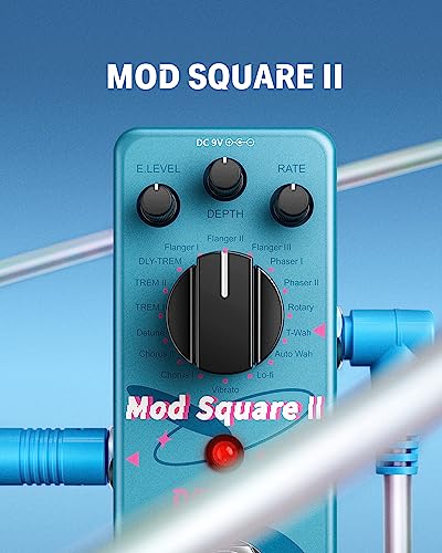Donner B0C33WC7Q7 Modulation Pedal - Mod Square Ⅱ For Electric Guitar Pedal Boards, 16 Effects Chorus Phaser Tremolo Flanger Rotary Vibrato Wah Lo-Fi Detune 16 Modulation Modes thumb #5