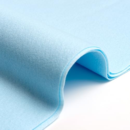 IPEA Tela de Fieltro Azul Claro - Gran Retazo 190 x 100 cm - Made in Italy - Fieltro Suave de Color Liso para Ropa, Accesorios, Decoraciones, Creaciones, Patchwork - Tela para Costura