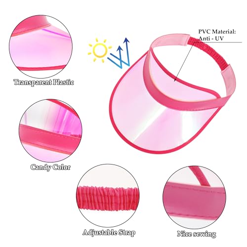 Image of Surkat Plastics Clear Sun Visors UV Protection Hat Cap Headwear Sunhat for Golf Tennis Beach Cycle