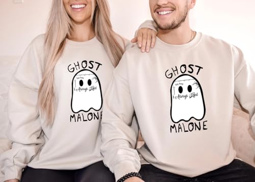 Ghost Sweatshirt, Halloween Sweatshirts, Malone Halloween Hoodies For Women and Men, Spooky Season Hoodies, Halloween Outfits for Women Multicolor3