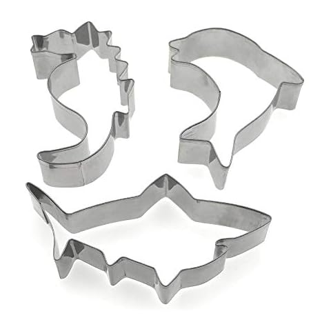 Ocean Creature Cookie Cutter Seahorse Dolphin Shark Biscuit Stainless Steel Fondant Baking Mold Set Cover