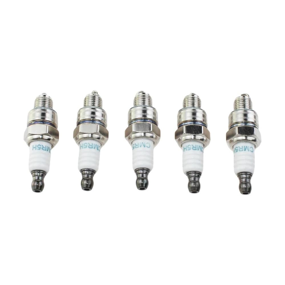 Lot de 5 Bougies d'allumage CMR4A, CMR6A et CMR7A compatibles avec Les tronçonneuses, souffleurs, débroussailleuses et Coupe-Bordures 130-833 et 5474.