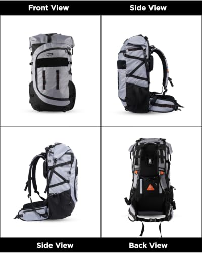 Image of CarryPro NOMAD 65L+ Travel Backpack Large Capacity Hiking & Travel Rucksack Durable Water Resistant Multi Compartment Trekking Bag with Padded Shoulder & Back Support
