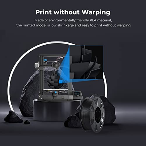 Image of Creality PLA Filament 1.75mm, Tough and Durable 3D Printer Filament with + /-0.02mm Accuracy, Smooth Printing 1KG Spool, Black