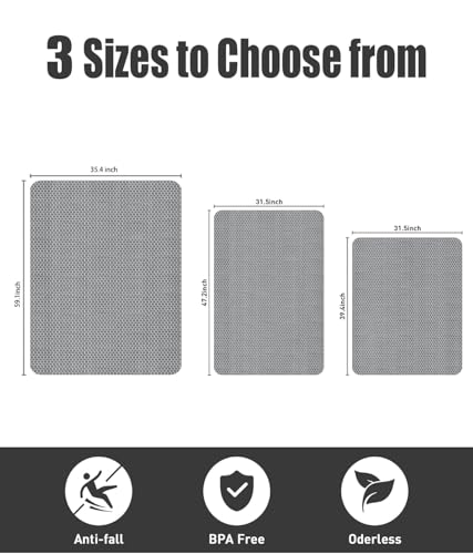 Image of Extra Large Non Slip Shower Mat, Yonala 59.1 inch x 35.4 inch Anti Slip Oversize Shower Mat for Inside Shower, Big Trimmable PVC Shower Floor Mat for Shower Stall, Bathroom, Tub, Quick Drying Matt