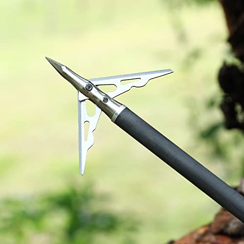 Keaup 125 Grain Mechanical Broadhead 6 Pack, 2 Blade Broadhead, Hunting Broadhead, 2 Inch Cutting Archery Broadhead Reusable For Compound Bow Hunting thumb #5