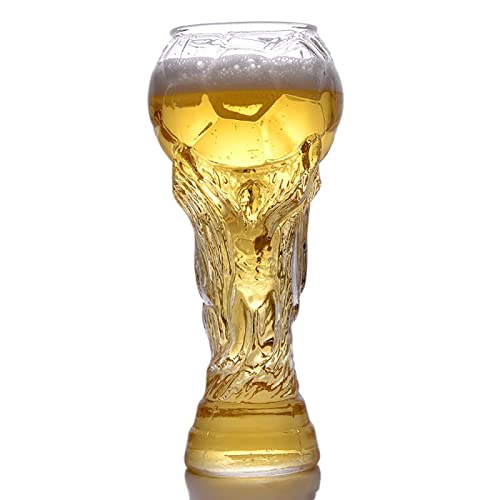 FUNGTN World Cup Beer Glass Football Shape Beer Glass, 15.2oz（450 ML World Cup Beer Mug, Soccer Ball Beer Glasses Gifts for Dad, Boyfriend and All Soccer Fans Football Lovers,450ML