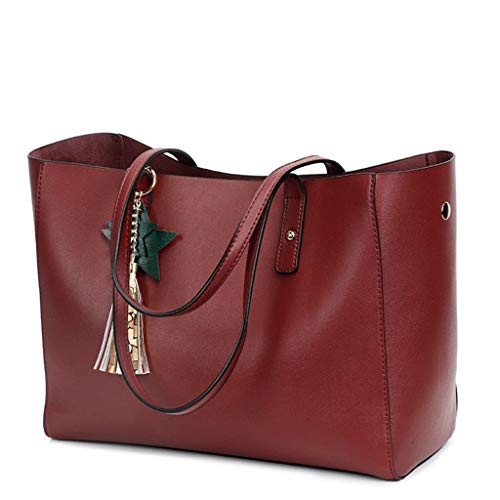 Sac à main en cuir PU noir pour femme avec pendentif à franges chic