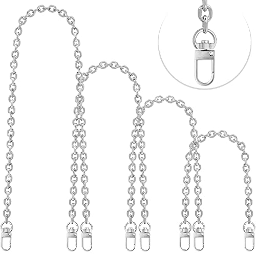 Chewarelly 4 Pcs Different Size Purse Chain Strap Cross body Chain Strap Replacement Chain for Handbag Shoulder Bag Purse(15.7/23.6/31.5/47.2 Inches-O chain 0.28 Inch Silver)