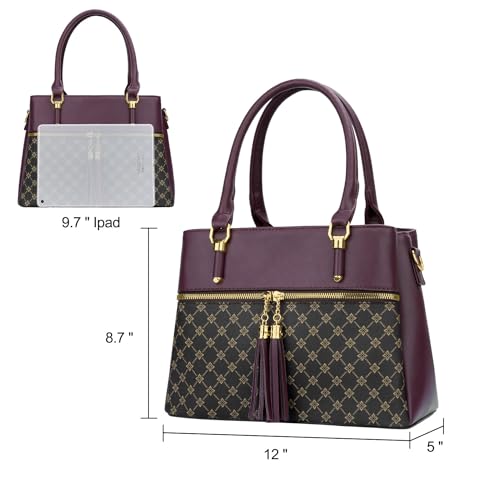 Image of KKXIU Women Satchel Bags Handle Shoulder Handbags and Purses Pockets Zipper Leather Crossbody Bags
