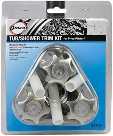 DANCO Bath Tub and Shower 3-Handle Remodeling Trim Kit for Price Pfister Verve, 3-Handle, Brushed Nickel, 1-Pack (81429)
