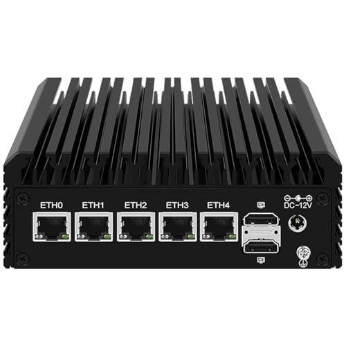 Image of Firewall Micro Appliance Inter N100 Quad Core Mini PC Firewall, 5 Inter i226 2.5Gbe NIC Ports Support AES-NI Soft Router PC VPN Barebone, 8GB DDR5 RAM 128GB SSD
