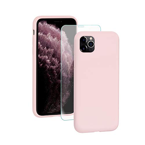 SmartDevil Coque pour iPhone 11 Pro Max, [Protection complète] Coque en Gel de Silicone Liquide résistant aux Chocs avec Doublure en Tissu Microfibre Doux pour iPhone 11 Pro Max Rose Cover