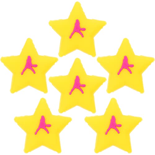 LAPYAPPE 6Pcs Cartoon Tennis Dampeners Star Vibration Absorbers for Racket Lightweight Tennis Accessories Shock Absorption for All Ages