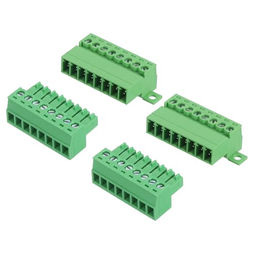 Image of sourcing map 2 Set 8 Pin Screw Terminal Block Connector,3.5mm/0.14 Inch Pitch Male & Female PCB Mount Screw Terminal 300V 8A Green Terminal Block Connector for Home Electronic Projects