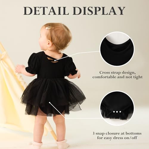 Newborn Baby Girl Romper Dress Ruffle Short Sleeve Solid Casual Tulle Dresses Baby Girl Clothes for Girls 0-24Months4