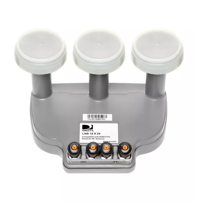Triple LNB for 18"X20" Directv Dish with built in 4 room multi-switch