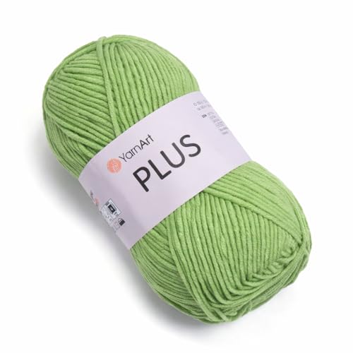 Image of YarnArt Plus Soft Cotton Blend Yarn - 100g (3.5oz) 160m (174yds), 55% Cotton 45% Acrylic - Worsted Weight #4 - Ideal for Amigurumi, Baby Projects, Knitting & Crochet - Durable & Smooth (69)