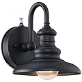 LONEDRUID Dusk to Dawn Sensor Outdoor Wall Sconce Black Exterior Gooseneck Barn Light Fixtures Waterproof Farmhouse Wall Mount Porch Lighting Anti-Rust Outside Lantern for House Garage Entryway