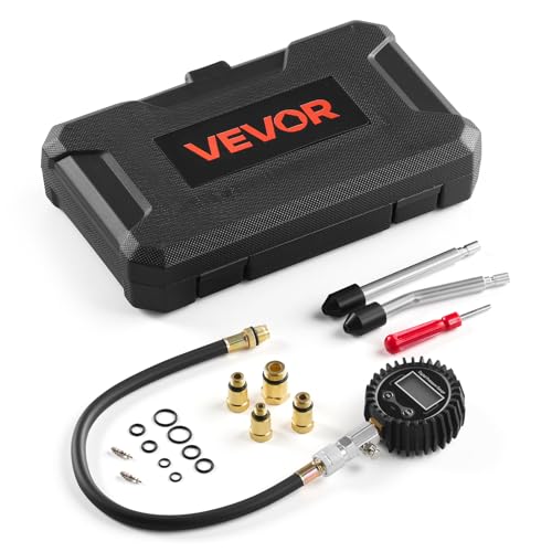 VEVOR Testeur de Compression pour Moteurs, Kit Compressiomètre Plage 0,7-13,8 bars, pour Auto Moto Atelier, Kit de Test de Compression de Cylindre avec...