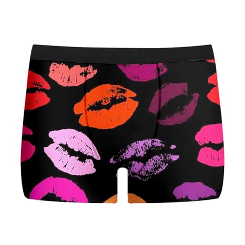 Pantalones cortos genéricos para hombre, pantalones cortos con estampado de labios slips sexy juguetones y humorísticos, ropa interior, moda carnival lencería casual para parejas románticas pantalones