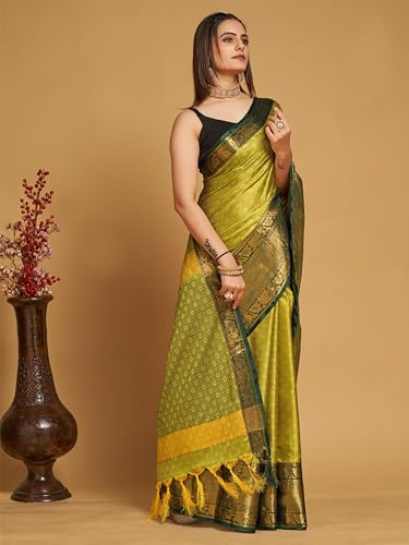 Image of Avantika Fashion Women's Woven Cotton Silk Art Silk Banarasi Saree With Blouse Piece