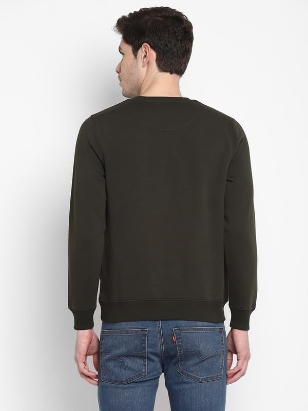 Image of Turtle Men Cotton Stretch Olive Plain Regular Fit Full Sleeve Casual Sweatshirt || Men's Sweatshirts || Cotton Sweatshirt