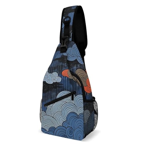 Sac à bandoulière floral pour randonnée et voyage - Modèle mixte réglable