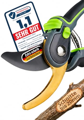 halmland® Extra scharfe Gartenschere für Äste bis 20mm...