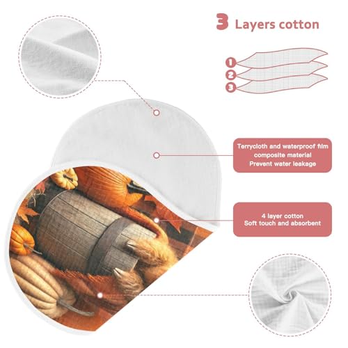 Fall Highland Cow Orange Baby Burp Cloths Soft Burp Cloth Rags Cotton Burp Clothes Absorbent Muslin Burp Cloths for Girl Unisex Boy Newborn 1 Pack 22x11 Inches3