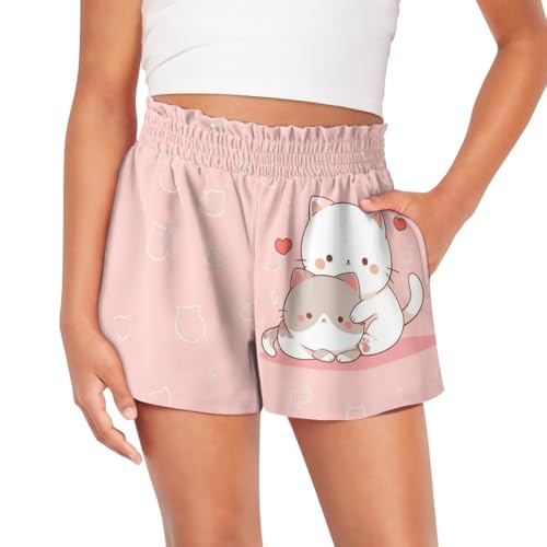 Upetstory Girls Shorts Size 3-16 Kids Active Shorts with Pocket for Athletic Gym