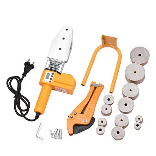 Cosiki Soudeuse Plastique, Machine à Souder avec 6 Jeux de Têtes de Filière 20/25/32/40/50/63mm Réglables avec Coupe-Tube Kit de Soudage en Plastique, Machine à Souder pour Tuyaux