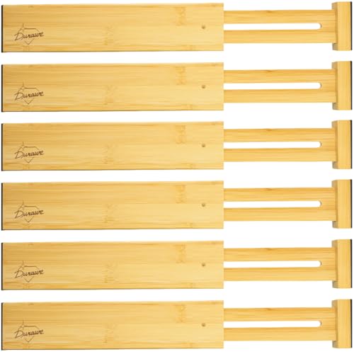 Durawe Company Adjustable Bamboo Drawer Dividers Organizers Expandable (12-16") Kitchen