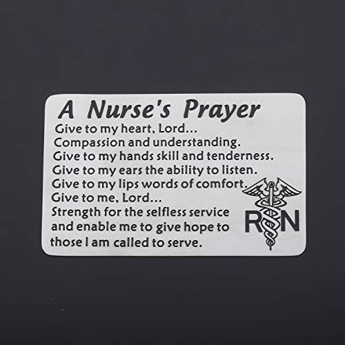 CENWA Nurse Prayer Wallet Card Give To My Heart Lord Compassion and Understanding Gift for Nurse Graduation Gift RN Jewelry4