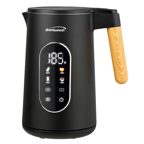 Hervidor eléctrico digital Brentwood 1.7L y 1100W negro miniatura 1