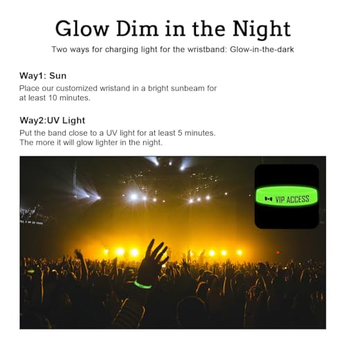 Custom Glow-in-the-Dark Silicone Bracelets Bulk | Personalized Mens & Women Wristbands | Stretchy, Durable, Waterproof | Perfect for Parties, Fundraisers, and Gifts,1,100 Pack4