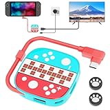 switch 2 用ドック Amzstar Switch 2 スイッチ スイッチ 2 ドック 2用ドック テレビ接続出力 3in1 USBハブ HDMI3.0/4K@60Hz/5Gbps/USB3.0対応 ゲーム機本体 HD変換/TV/テーブルモード 軽量 ミニドック 持ち運び便利 Switch 2用/ノートパソコン/モバイル/タブレットに対応-赤と青