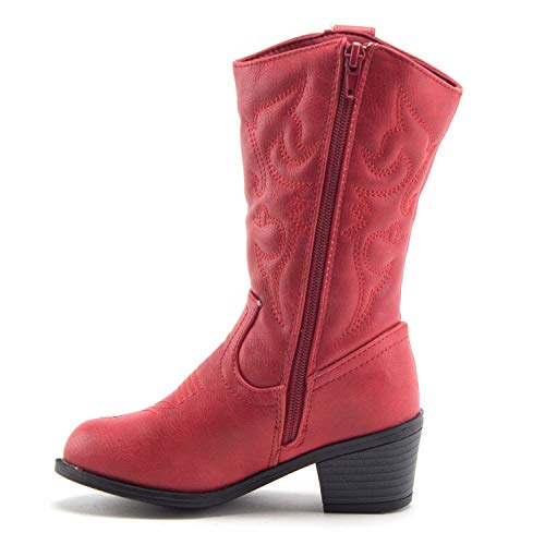 Jazamé Little Kids' Girls Cowboy Boots - Tall Stitched Western Toddler Cowgirl Boots - Stylish and Durable Cowgirl Boots for Girls - girls cowgirl boots - botas vaqueras para niñas2