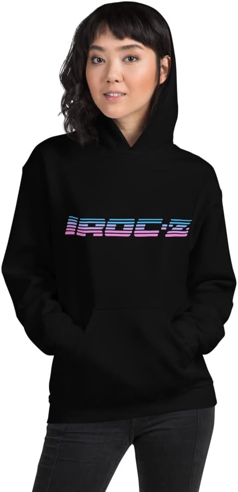 80s Camaro IROC-Z Miami Vice Graphic Hoodie Pullover Sweatshirt | Car Lover Pullover Black