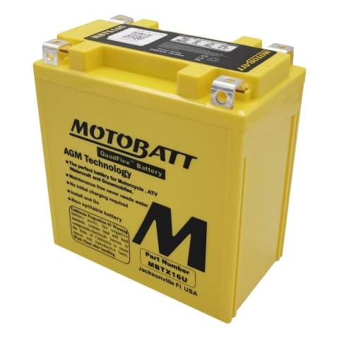 MotoBatt MBTX16U (12V 19 Amp) 250CCA Factory Activated QuadFlex AGM Battery Cover