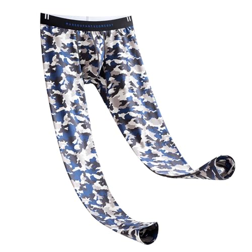 Generisch Legging uni en soie glacée pour homme, élastique, confortable, long, legging de sport, Camouflage, M