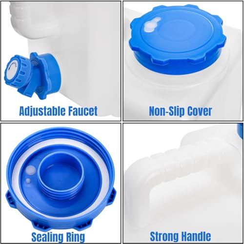 Contenedor de Agua Dicunoy con Grifo, 4 Galones, Recipiente Portátil para Camping, Dispensador delgado y resistente para vehículo, uso al aire libre, senderismo, emergencia miniatura 4