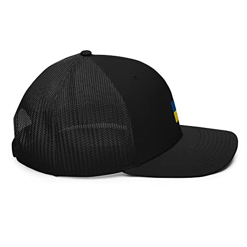 Gorra Ucrania negra trucker snapback ajustable con malla transpirable de verano 5