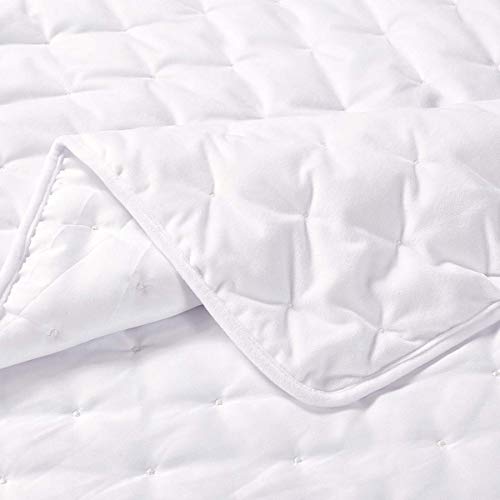Royal Tradition Velvet White Fluffy Coverlets, King/California King Oversized 3Pc Quilt Set (110-Inch Wide X 96-Inch Long) All Seasons Bedspread With Embroidered Mini Dots #TOP3
