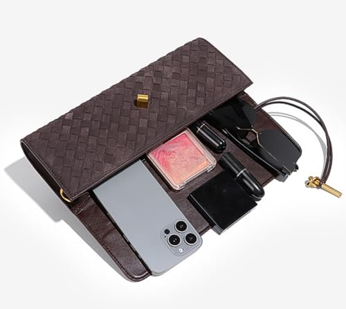 Image of Upbull Trendy Woven Evening Clutch Purses Women Underarm Shoulder Handbag Cute Satchels Crossbody Purse PU Leather Wallet