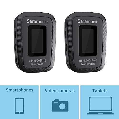 Saramonic Blink500 Pro B1 Wireless Lavalier Microphone Vlog, 2.4Ghz Dual-Channel Stereo Mic With Charging Case, Oled Display & 3.5Mm Headphone Output For Dslr, Video Cameras, Smartphones, Tablets #TOP4