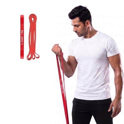 Image of PulseITLoopBand Heavy Resistance Band for Exercise & Stretching, Pull Up Band Suitable in Home & Gym Workout, Power Bands for Men & Women. (Material: Natural Rubber) (Red (7-15kg))