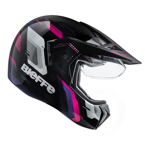 Bieffe Capacete Moto Enduro Fechado 3 Sport Horizon Preto/Rosa 58